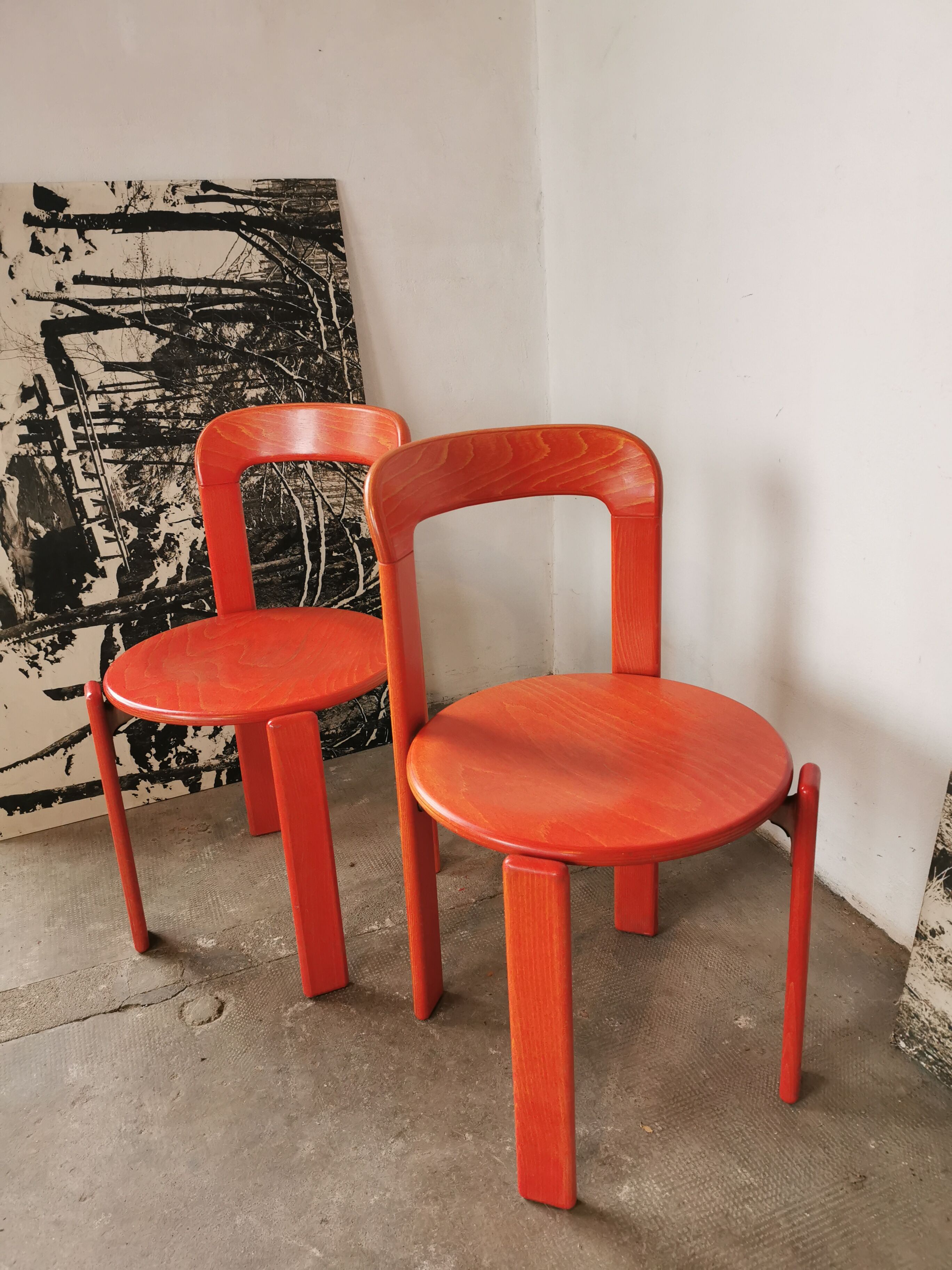 Pair of Rey chairs by Bruno Rey