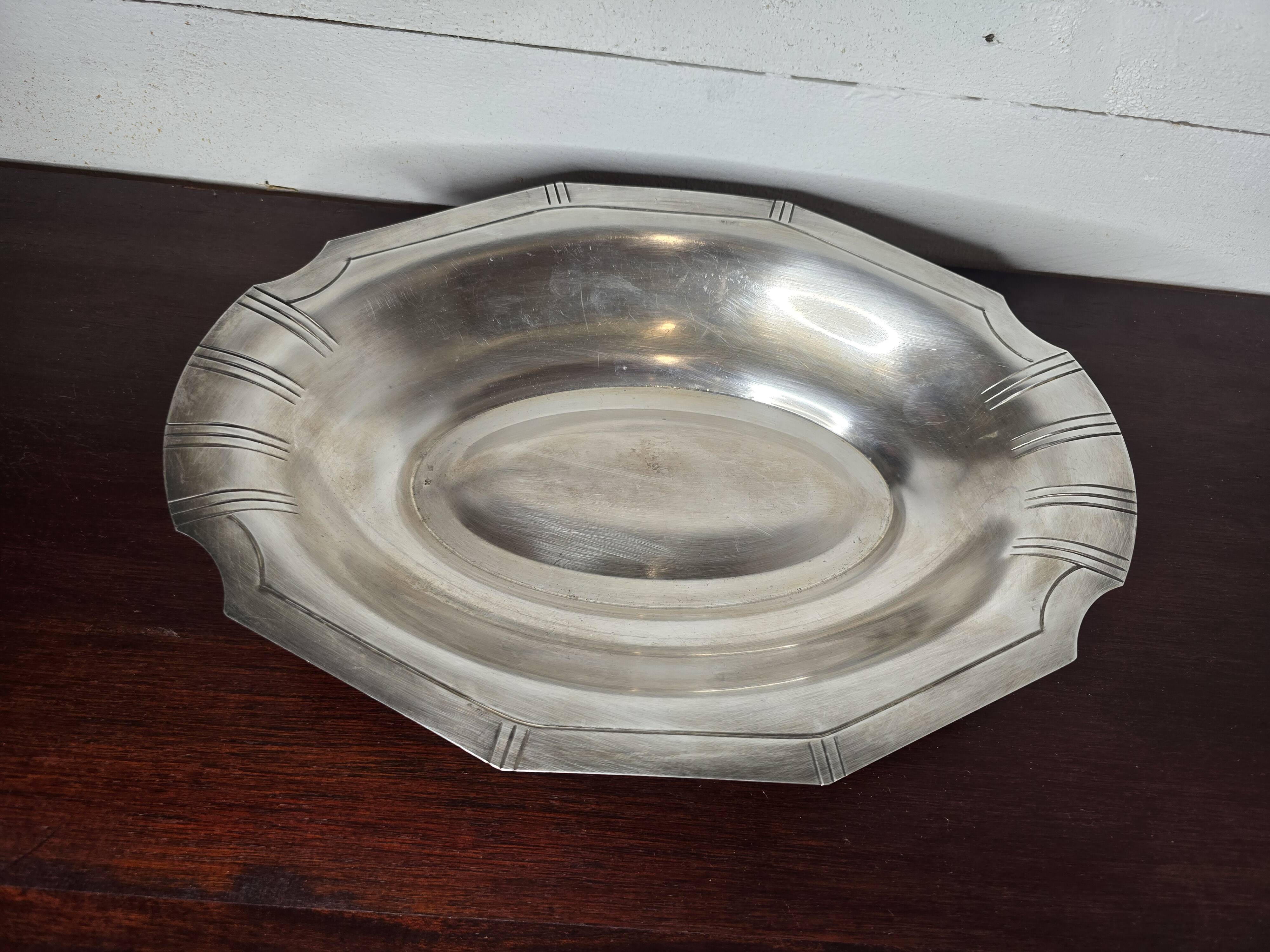 Mid-20th century silver-plated hollow dish