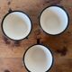 Set of 3 Breton earthenware cups & saucers