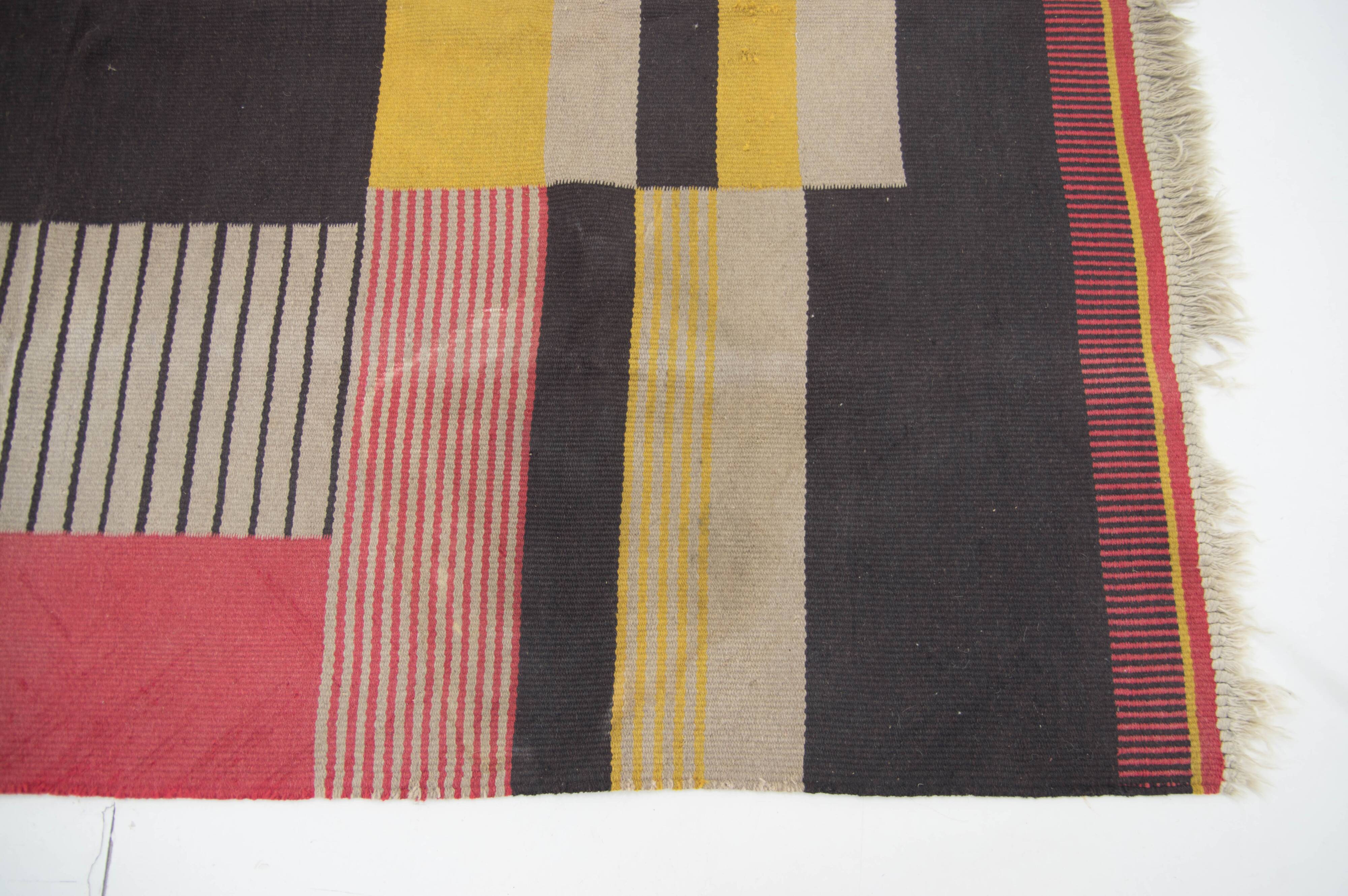 Rare Geometric Carpet by Antonin Kybal, 1948s
