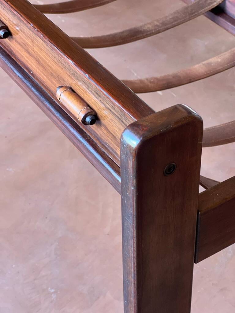 Brazilian jacaranda and leather sofa by Jean Gillon for Italma 1960