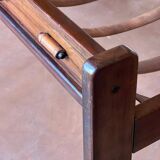 Canapéen jacaranda brésilien et cuir de Jean Gillon pour Italma 1960