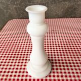 White opaline candle holder