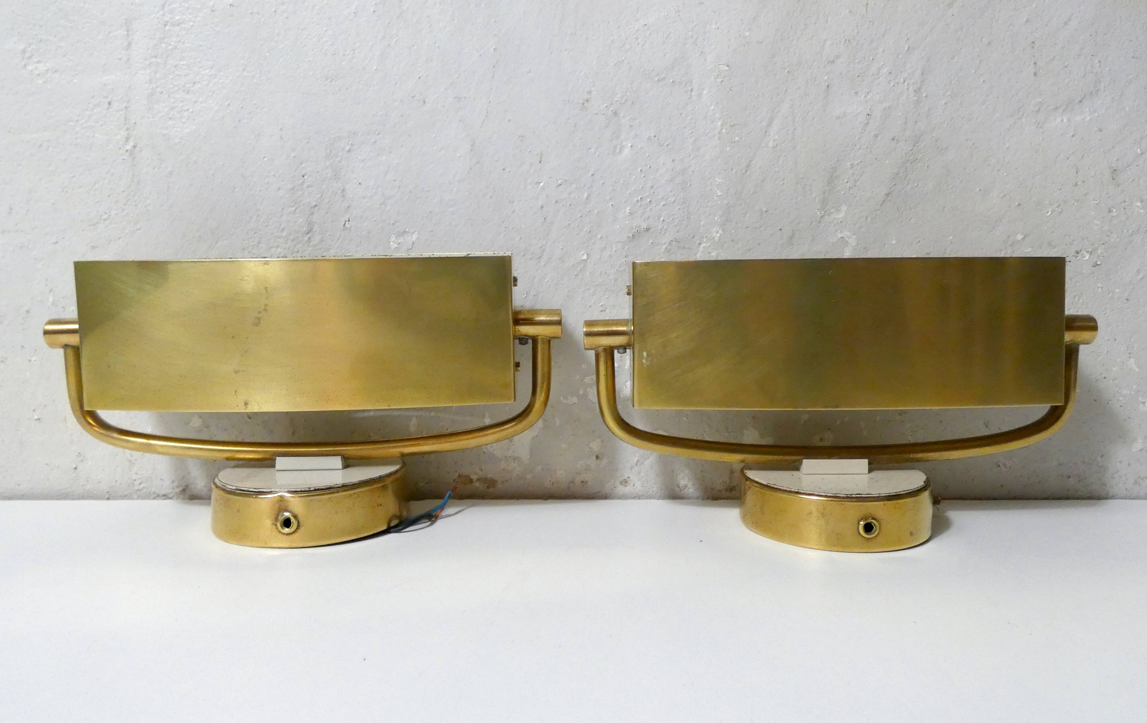 Pair of Jacques Biny mid-century design wall sconces