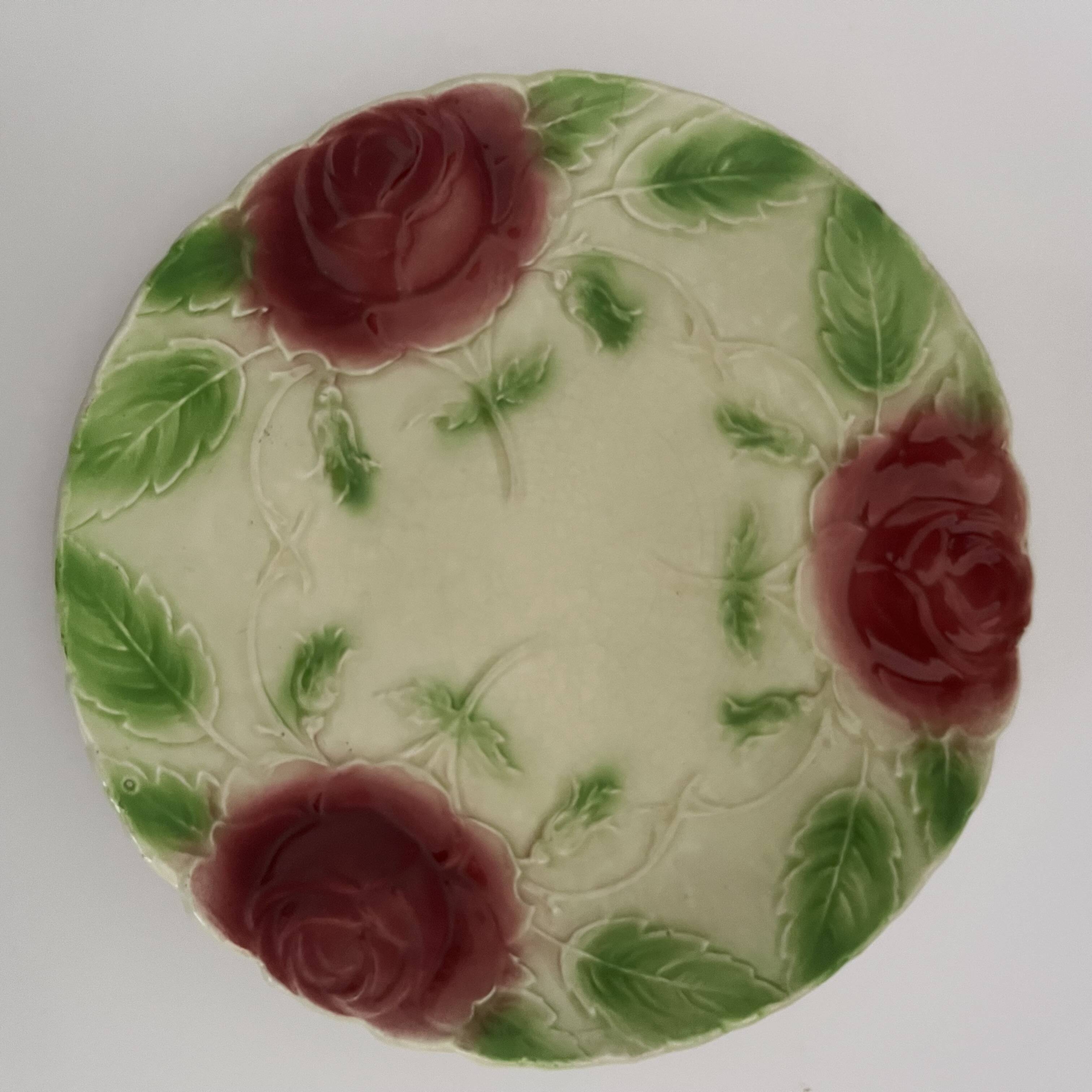 Assiette barbotine - Rose