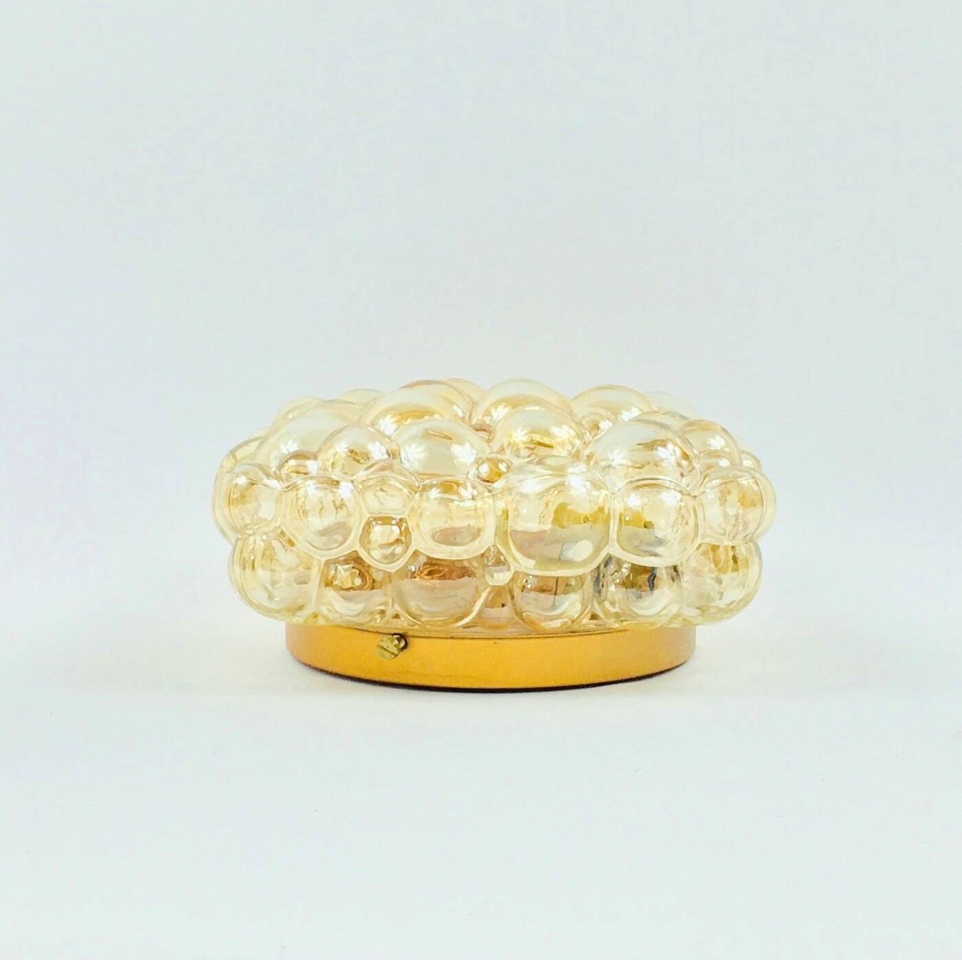 Plafonnier en verre ambré à bulles du milieu du siècle par H. Tynell pour Limburg, années 1970