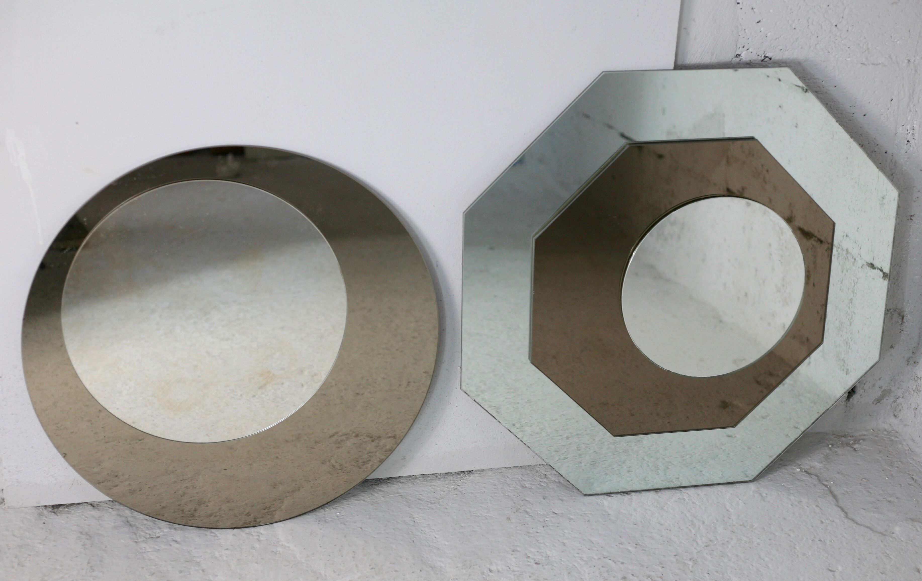 Pair of "kinetic" mirrors, France, circa 1970