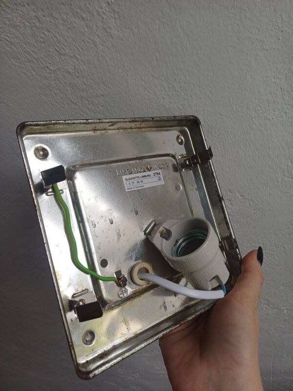 Paire de plafonniers en verre sculpté Limburg A669, Allemagne des années 1970