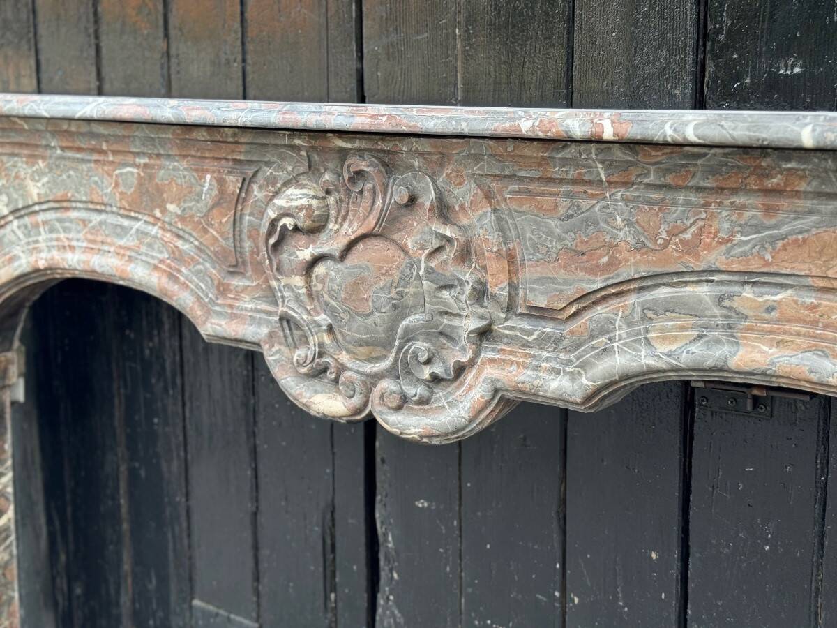 Regency fireplace in Rance marble, 18th century