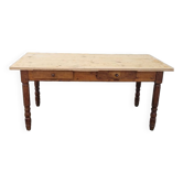Old rustic farm table 2 drawers 1900s - 1m62