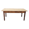 Table de ferme rustique ancienne 2 tiroirs 1900s - 1m62