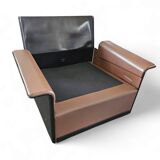 2 xBlack Shell & brown Leather 620 Chair Lounge Chair by Dieter Rams