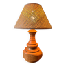 Table lamp with solid wood base, manual work
