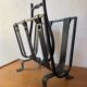 Brutalist wrought iron magazine rack from the 50s