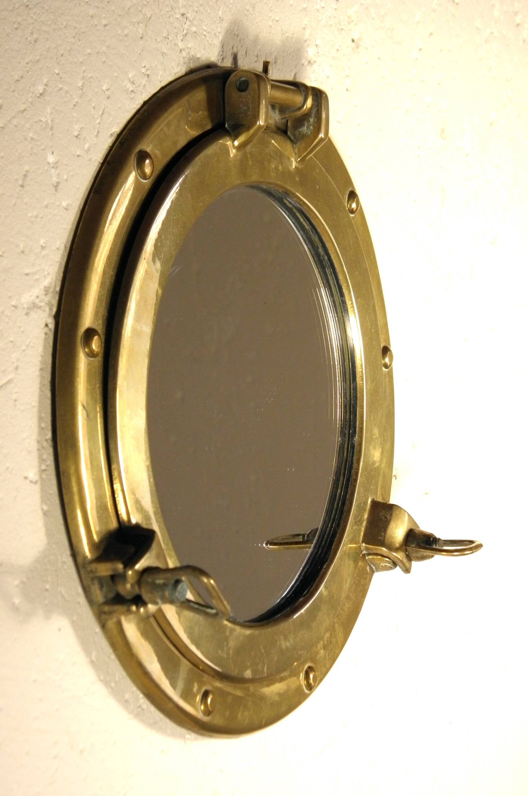 Mirror porthole in brass 25 cm