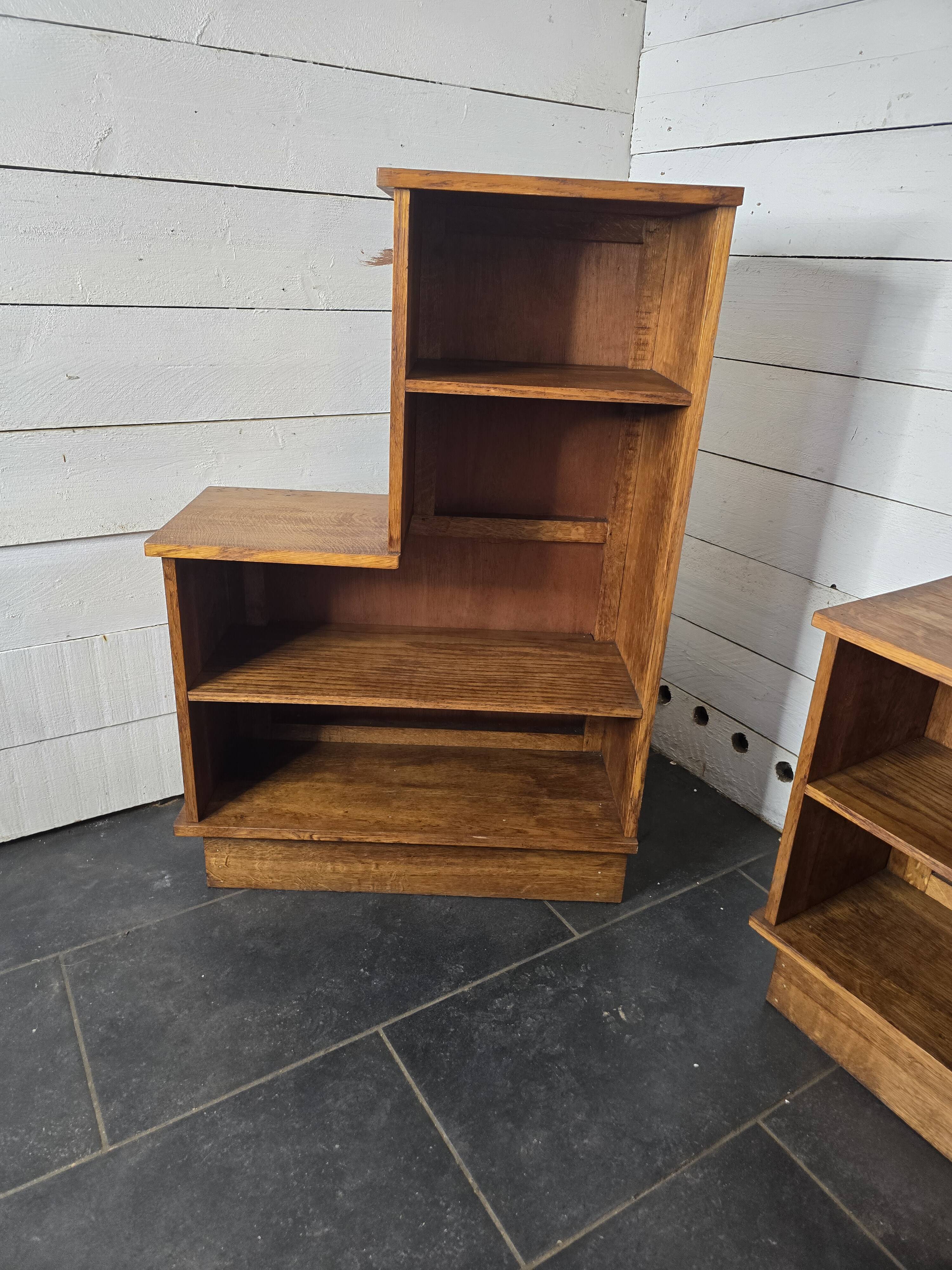 Pair of 1960s solid oak bookcases
