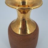 Vase en grès chamotté brut émaillé d'or, Italie, Bitossi pour Raymor, circa 1960/1970