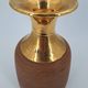 Vase in raw chamotte sandstone enameled with gold, Italy, Bitossi for Raymor, circa 1960/1970
