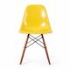 Set of 4 DSW chairs by Charles Eames - yellow fibreglass edition by Herman.