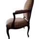 Fauteuil cabriolet bois et tissu style fin XXème