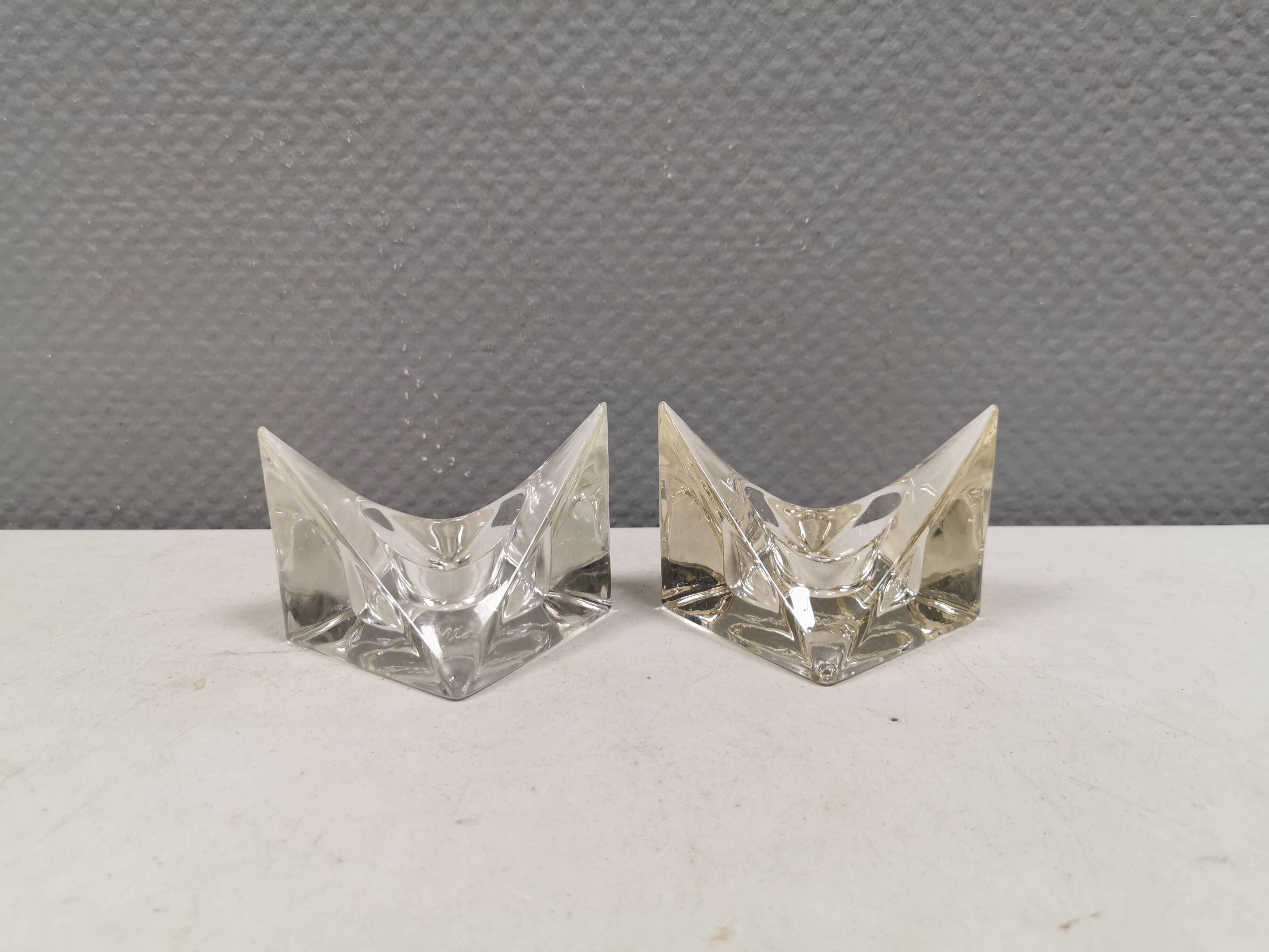 A pair of beautiful vintage glass candlesticks/vases from Prelz 1990s