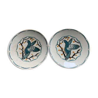 2 assiettes art deco k&g luneville