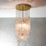 Murano glass and brass spiral chandelier, Italy, 1970s