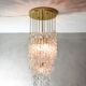 Murano glass and brass spiral chandelier, Italy, 1970s