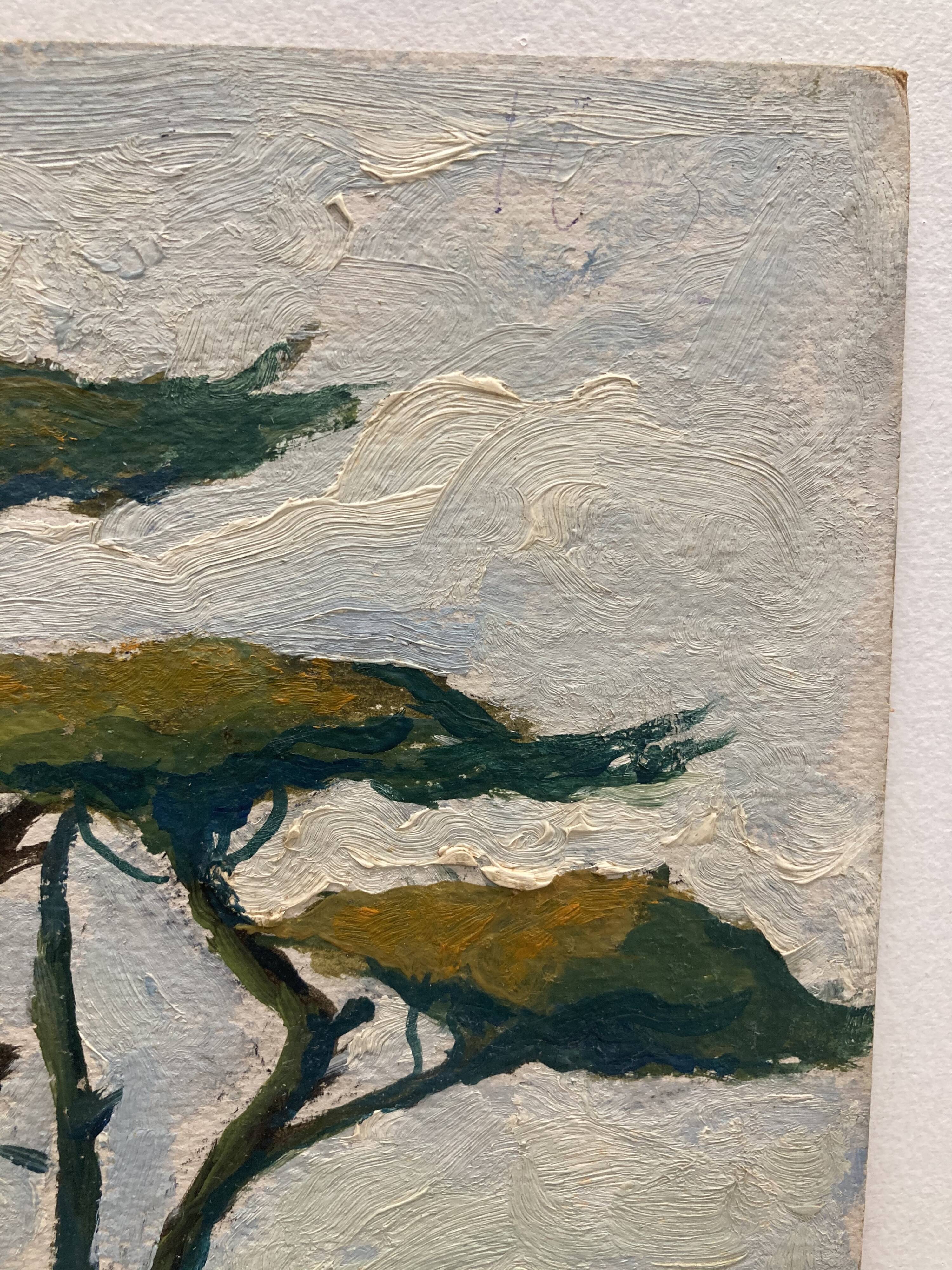 Pine painting and vintage river