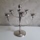 Silver metal chandelier by Gustav Beran for Keltum