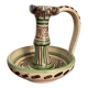 Hand candle holder "Rat de cave" in Safi ceramic, signed Punter