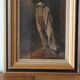 Old peasant with a hat painting