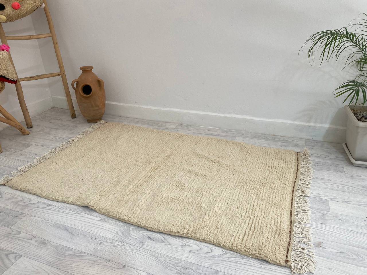 Tapis berbère en laine fait main 158 x 95 cm