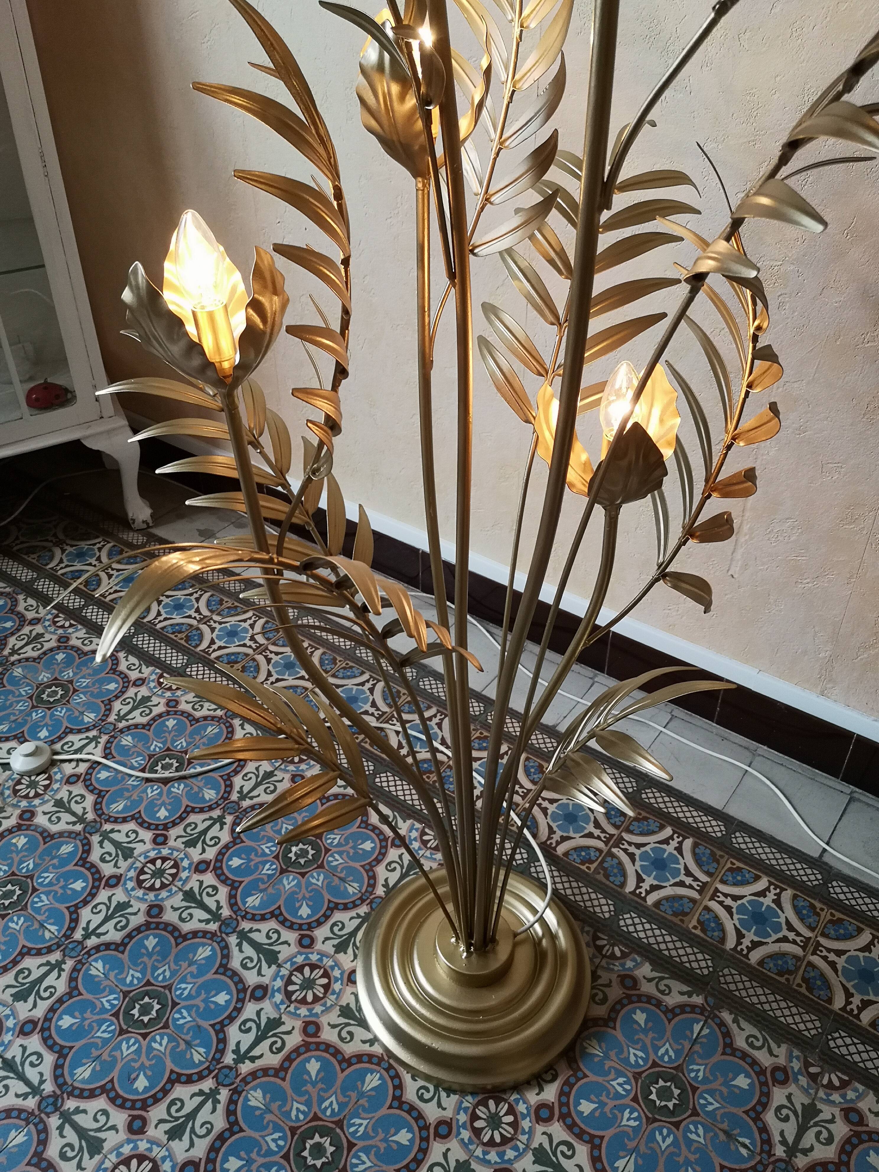 Hans Kogl gold metal lamppost 1960 1970 vintage