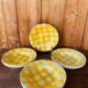 Set of 12 deep plates Digoin Sarreguemines Scottish model yellow.