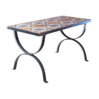 Mid Century Wrought Iron Coffee Table