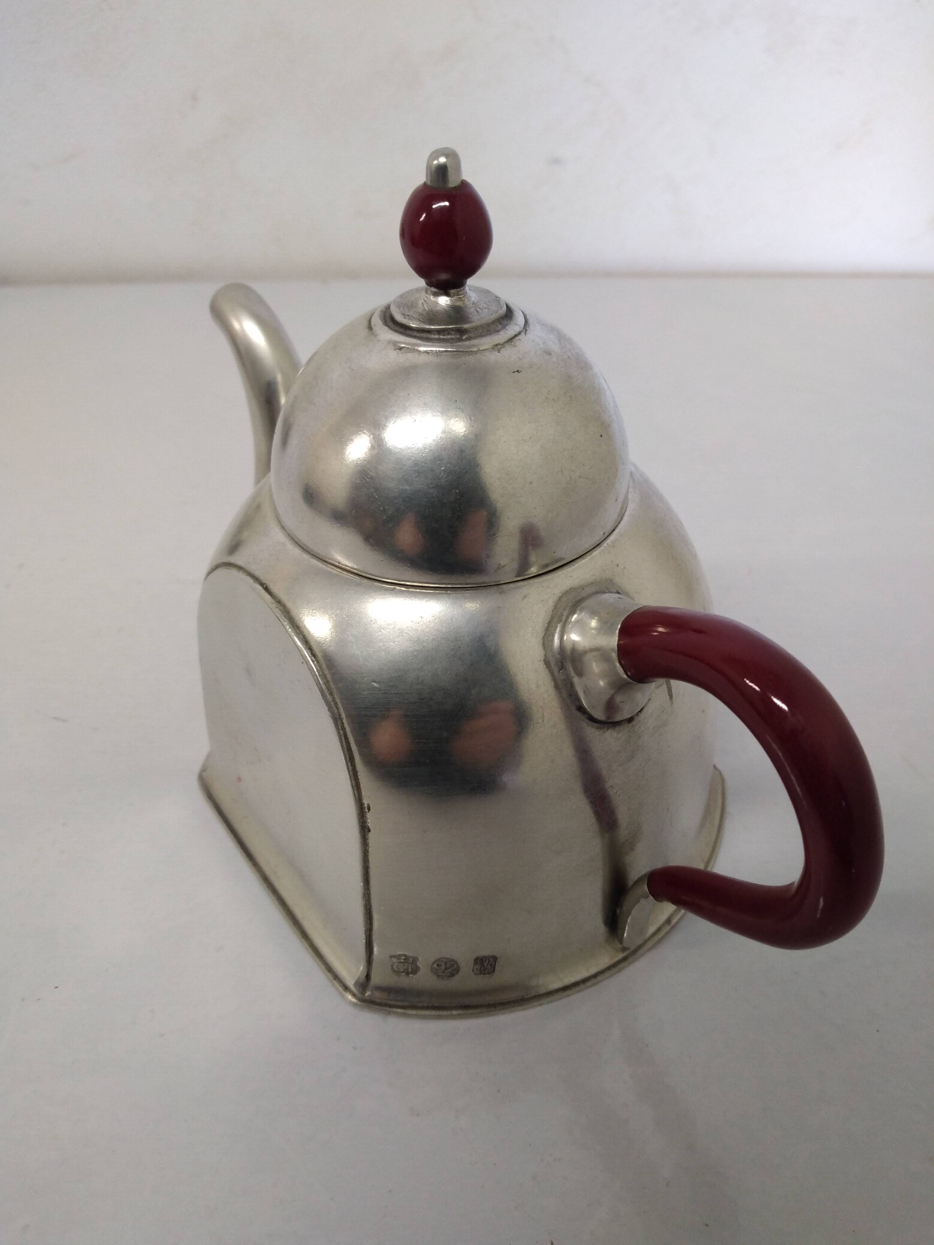 Cosi Tabellini Century 24 Pewter And Red Bakelite Tea And Coffee Service