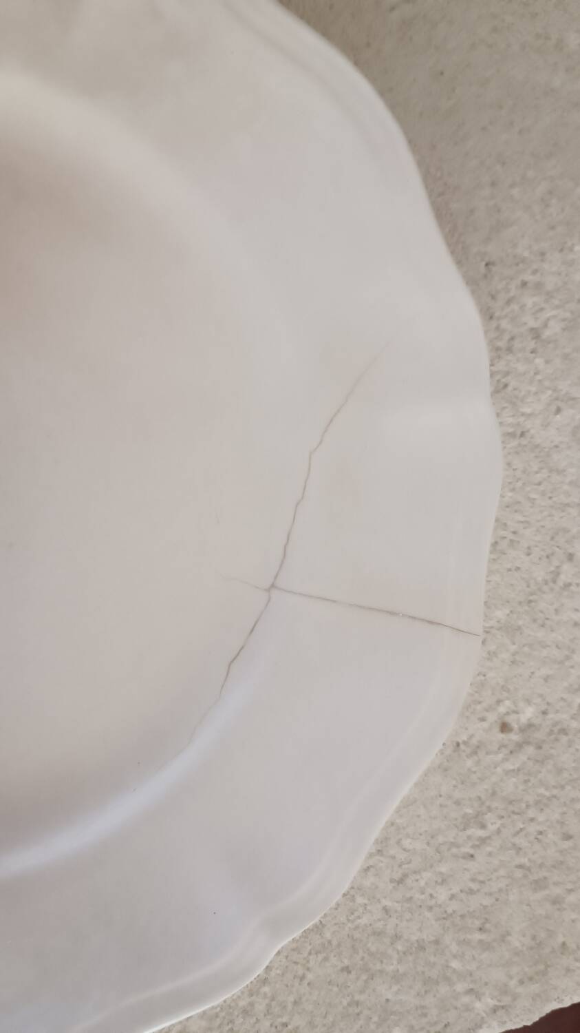 Set of 6 Sarreguemines ivory plates