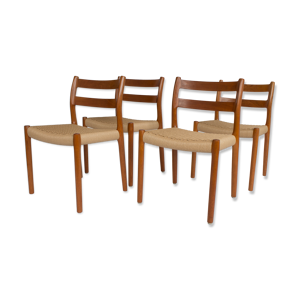 4 chaises Niels Møller #84 Teck