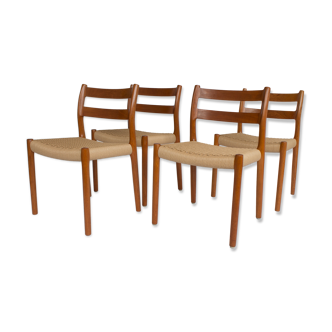 4 chaises modèle 84 de Niels Møller 1970