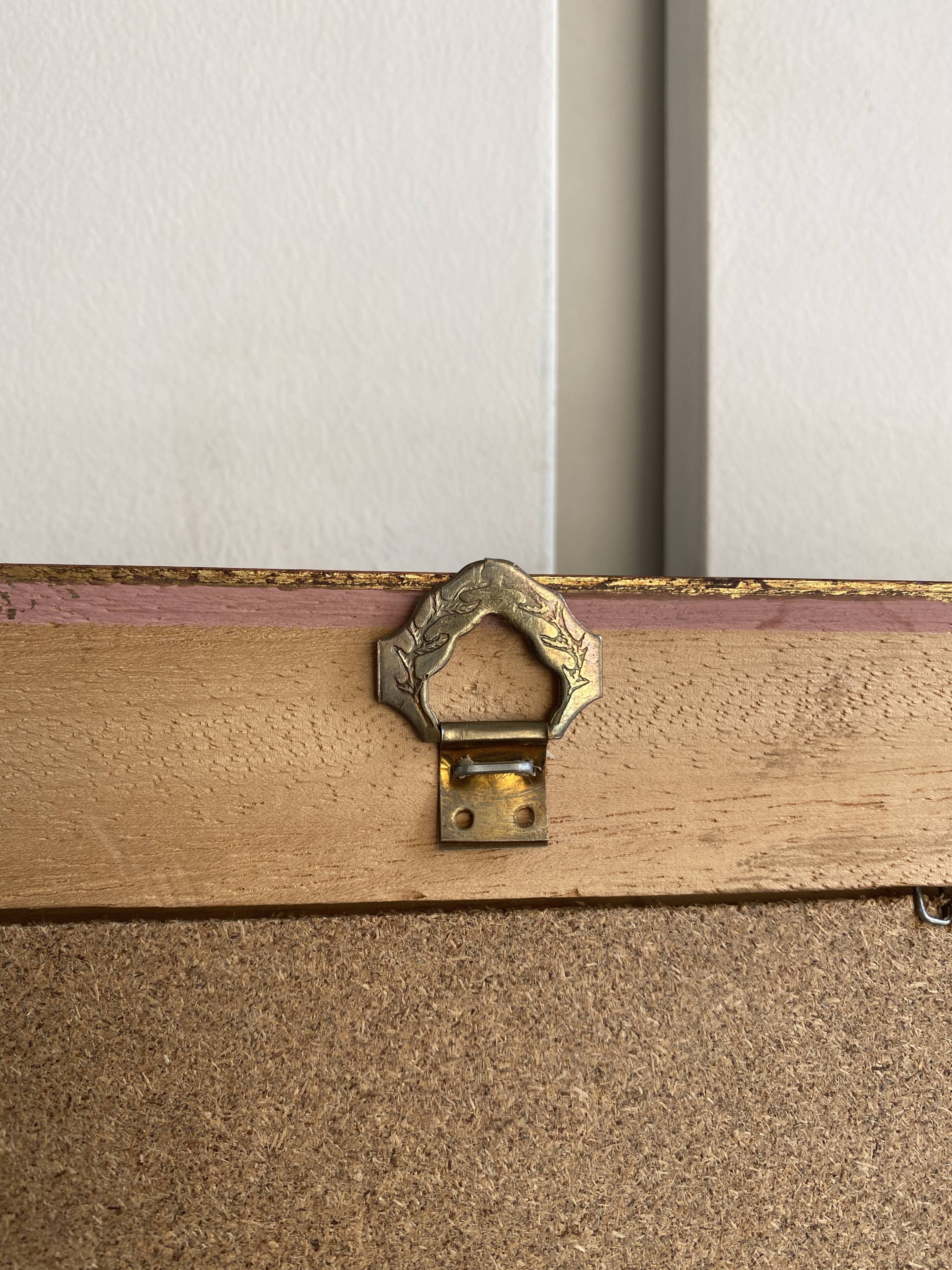 Beveled gold wood mirror