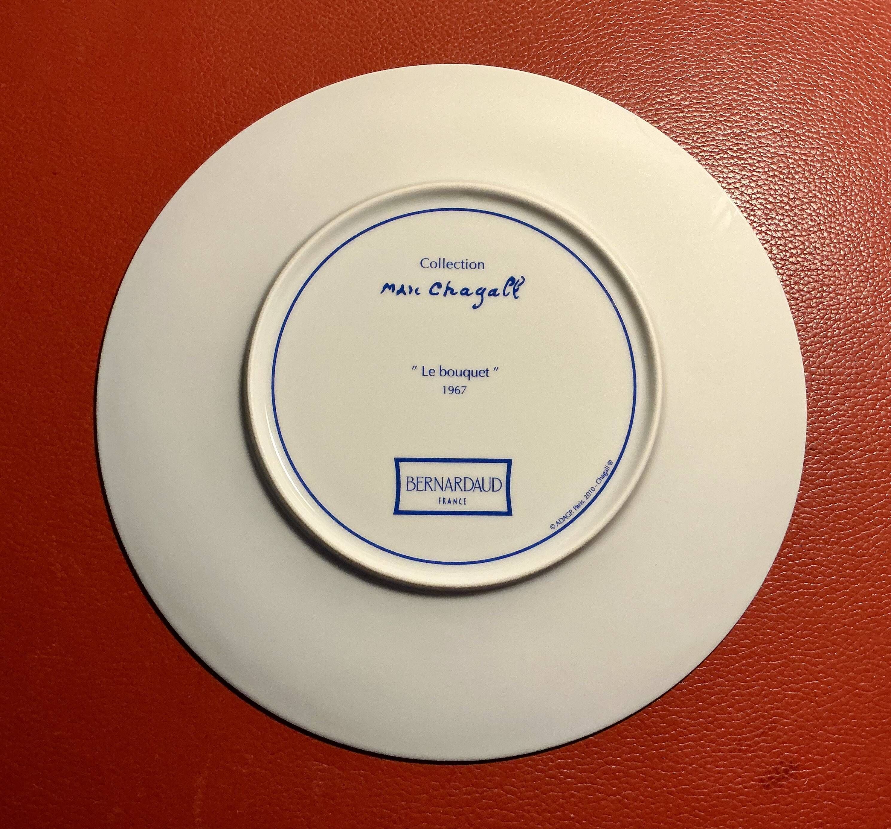 Bernardaud box of 6 Limoges porcelain plates Marc Chagall