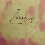 Old Grand vase soliflore glass paste signed Lorrain