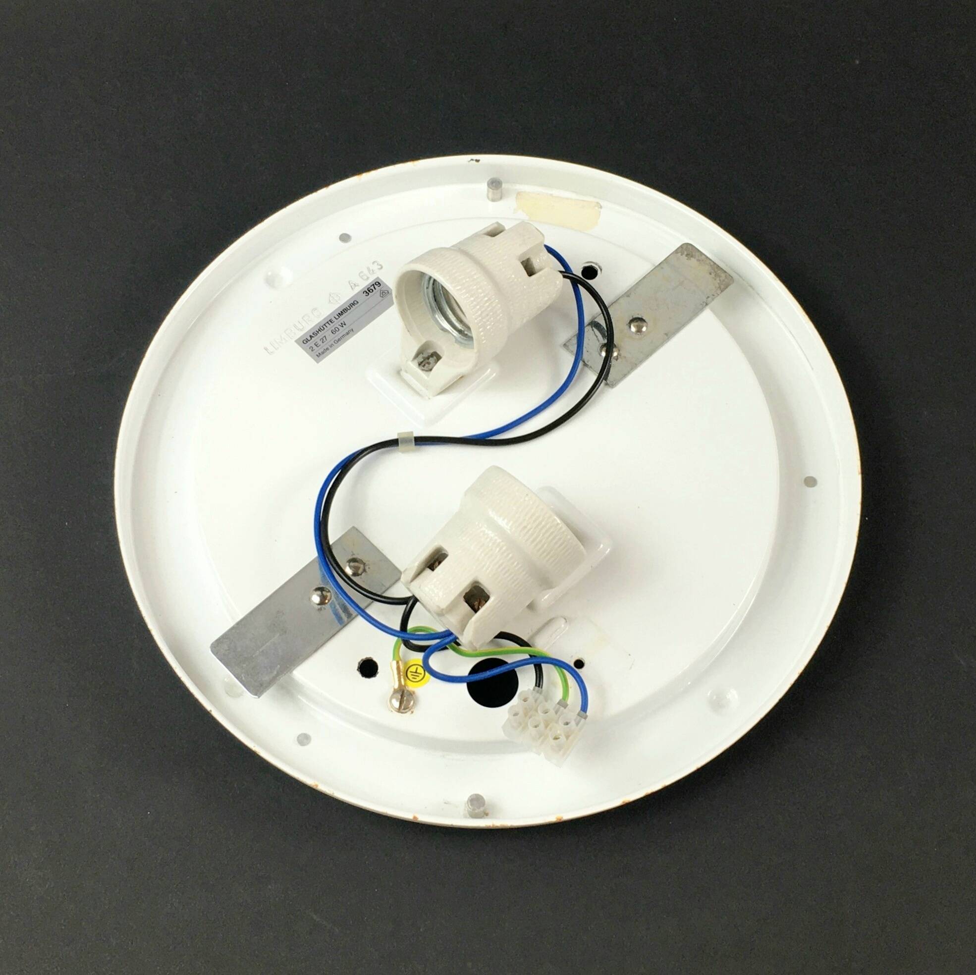 Pair of Mid-Century Modern Glass Ceiling Lights from Limburg, 1970s