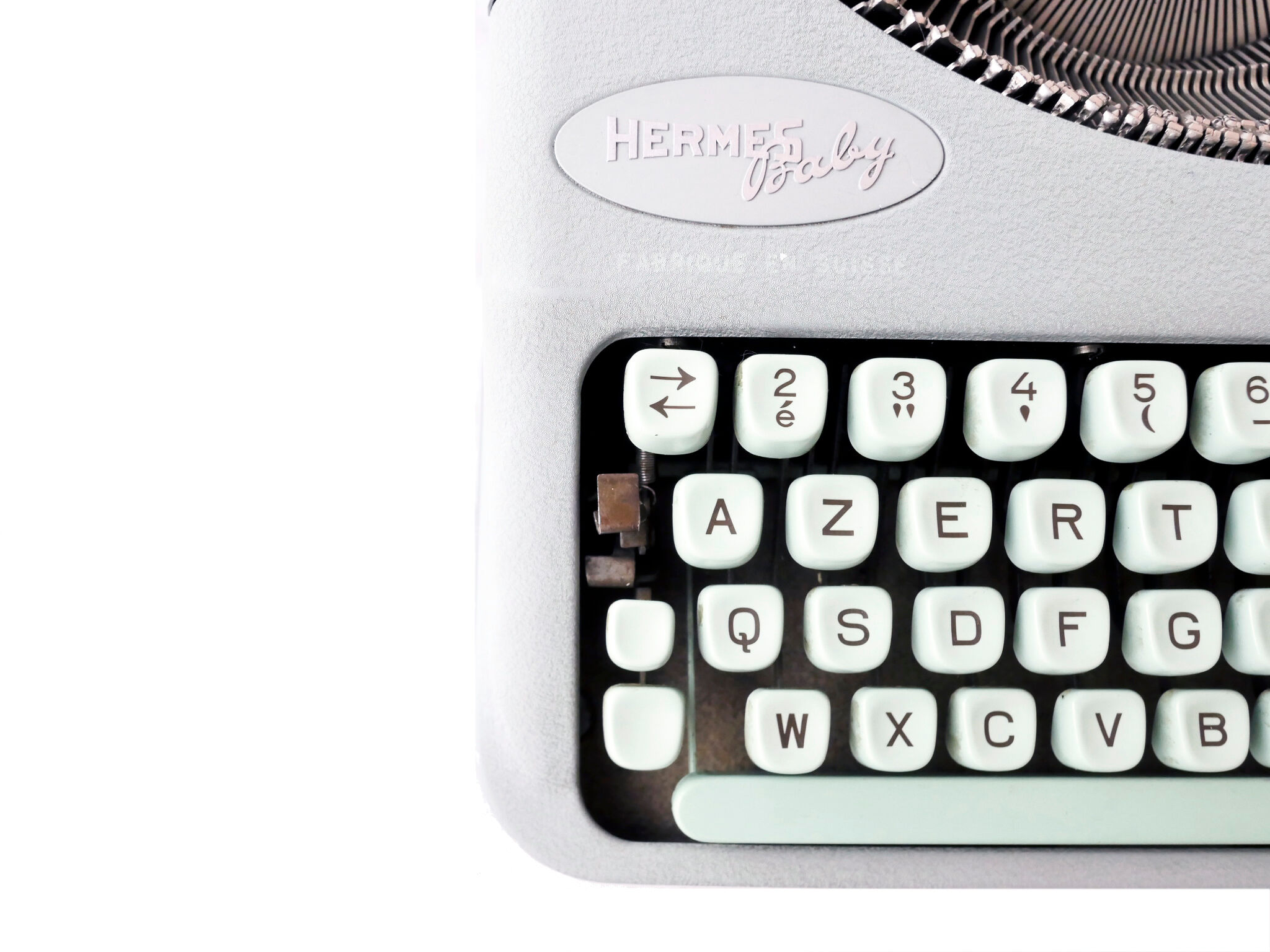 Hermes Baby Rocket green lime typewriter revised new ribbon