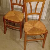 Pair of antique mulched bistro chairs