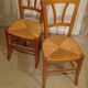 Paire de chaise bistrot paillées anciennes