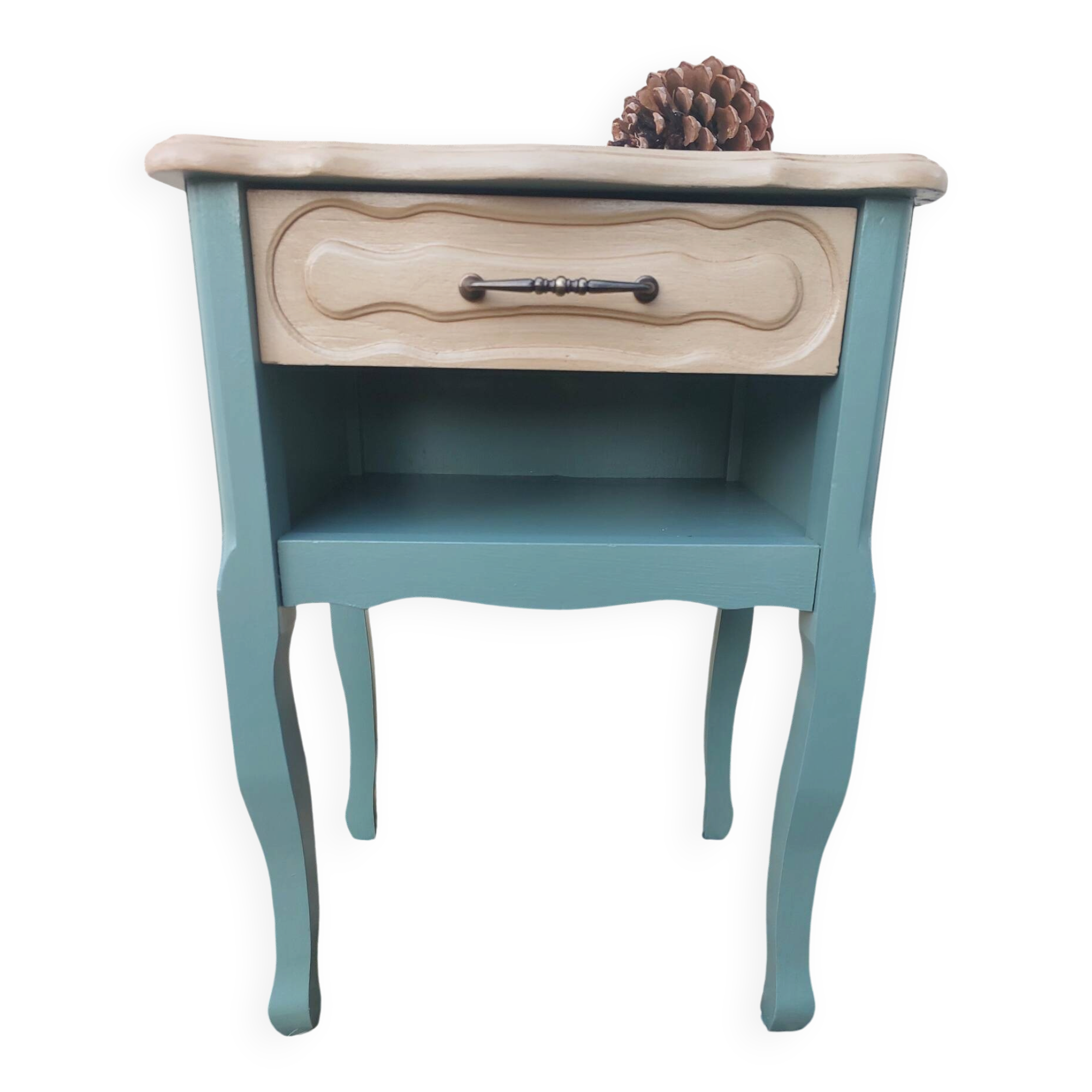 Bedside table, nightstand, renovated accent furniture.