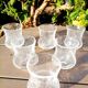 6 bubbled water glasses White Roman Goblet Biot Glassware