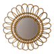 Miroir soleil en rotin style vintage 70s